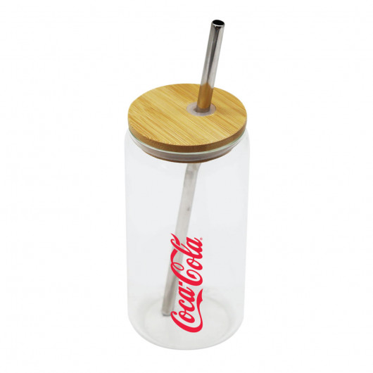 Promotional 500mL Straw Glass Tumblers